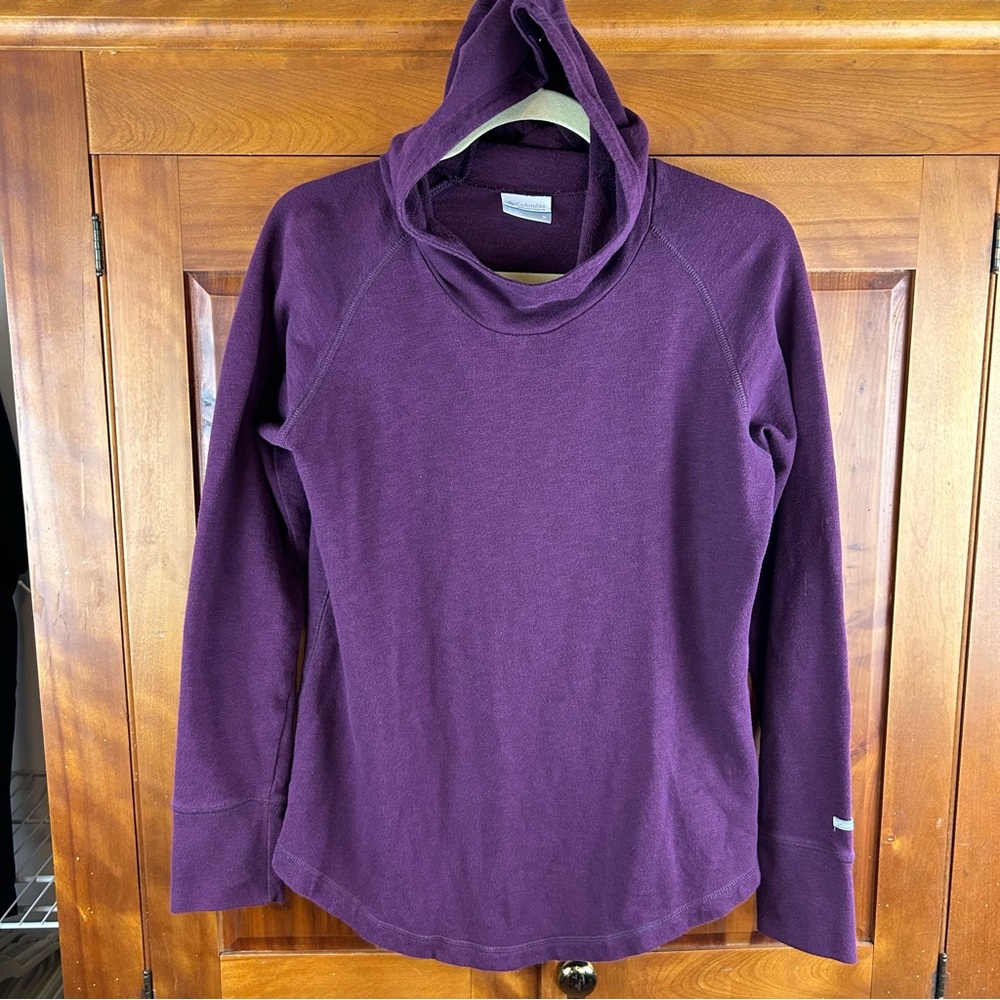 Columbia Purple Women's Comfy Soft Cozy Cotton Blend Pullover Hoodie Gym